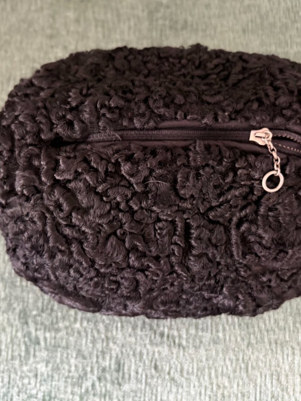 Vintage Neiman Marcus Black Genuine Fur Muff Purse w/deep pocket